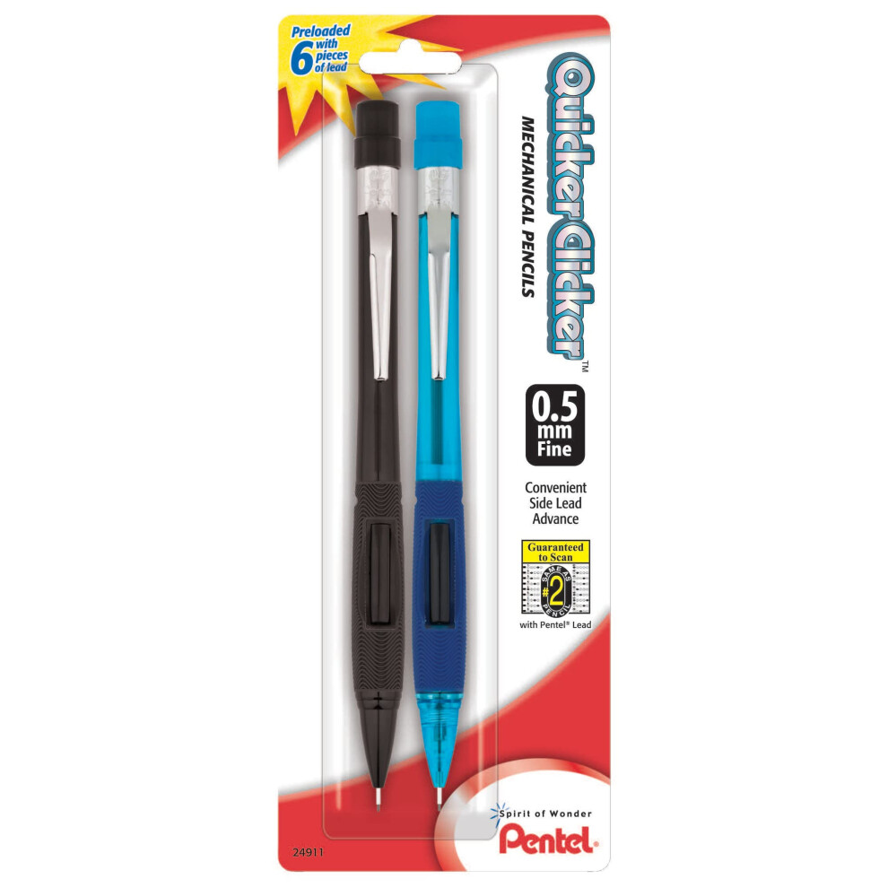 Pentel? Quicker Clicker? Automatic Pencils  0.5 mm  Smoke Barrel  Pack