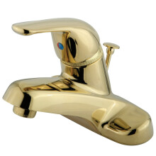 Kingston Brass KB542B Enhandsgrepp 4 tum Centrumbadkran, Polerat Mässing