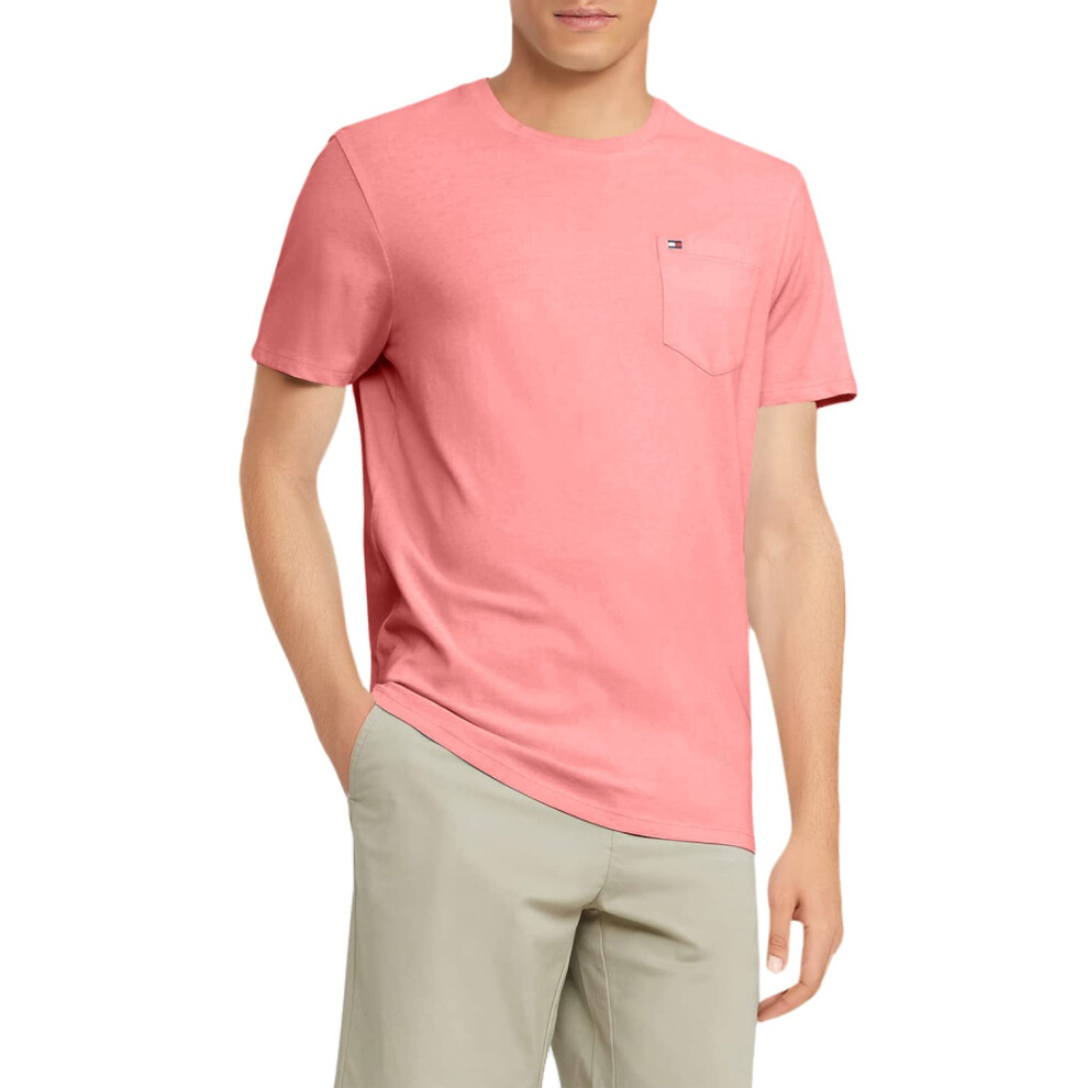 Tommy Hilfiger Men's Regular Short Sleeve Crewneck T Shirt with Pocket