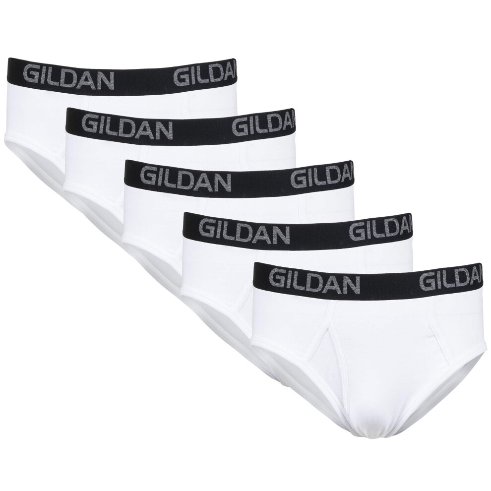 Gildan Men's Underwear Cotton Stretch Briefs  5-Pack  Artic White (5-P