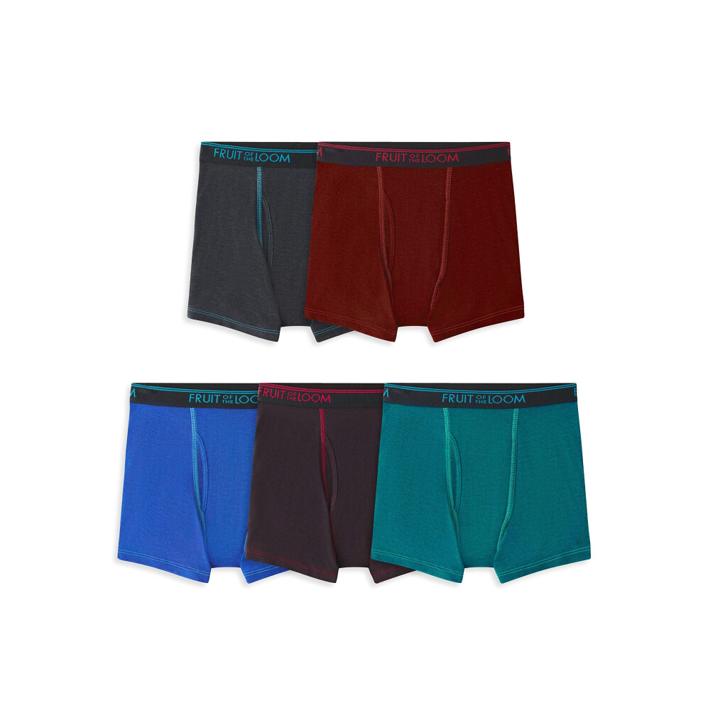 Fruit of the Loom 360 Boxer Briefs  Boys-5 Pack-Modal Stretch-Blue/Red