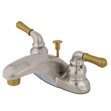 Kingston Brass KB629 4 tum. Centerset Badkran, Borstad Nickel/Polerad Mässing