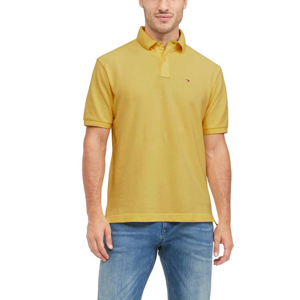 Tommy Hilfiger mens Short Sleeve in classic Fit Polo Shirt  Warm Yello