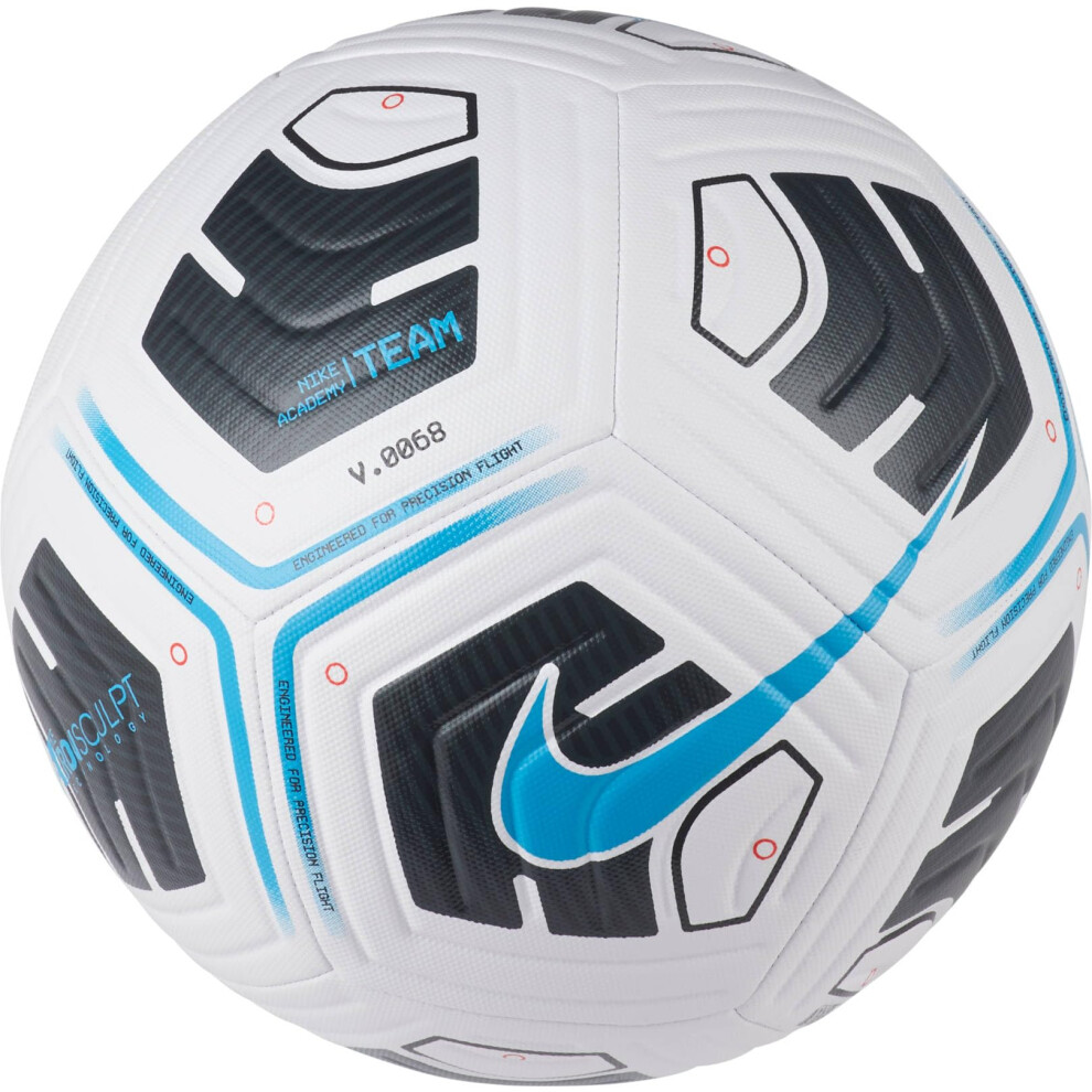 Nike Unisexs NK Academy - Team Recreational Soccer Ball  WhiteBlack(lt