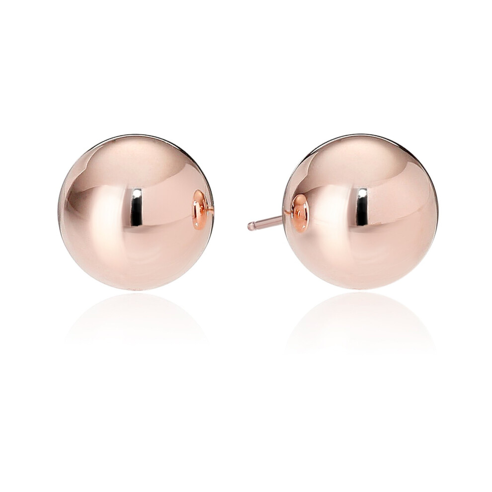 Amazon Essentials Rose gold Plated Sterling Silver Polished Ball Stud