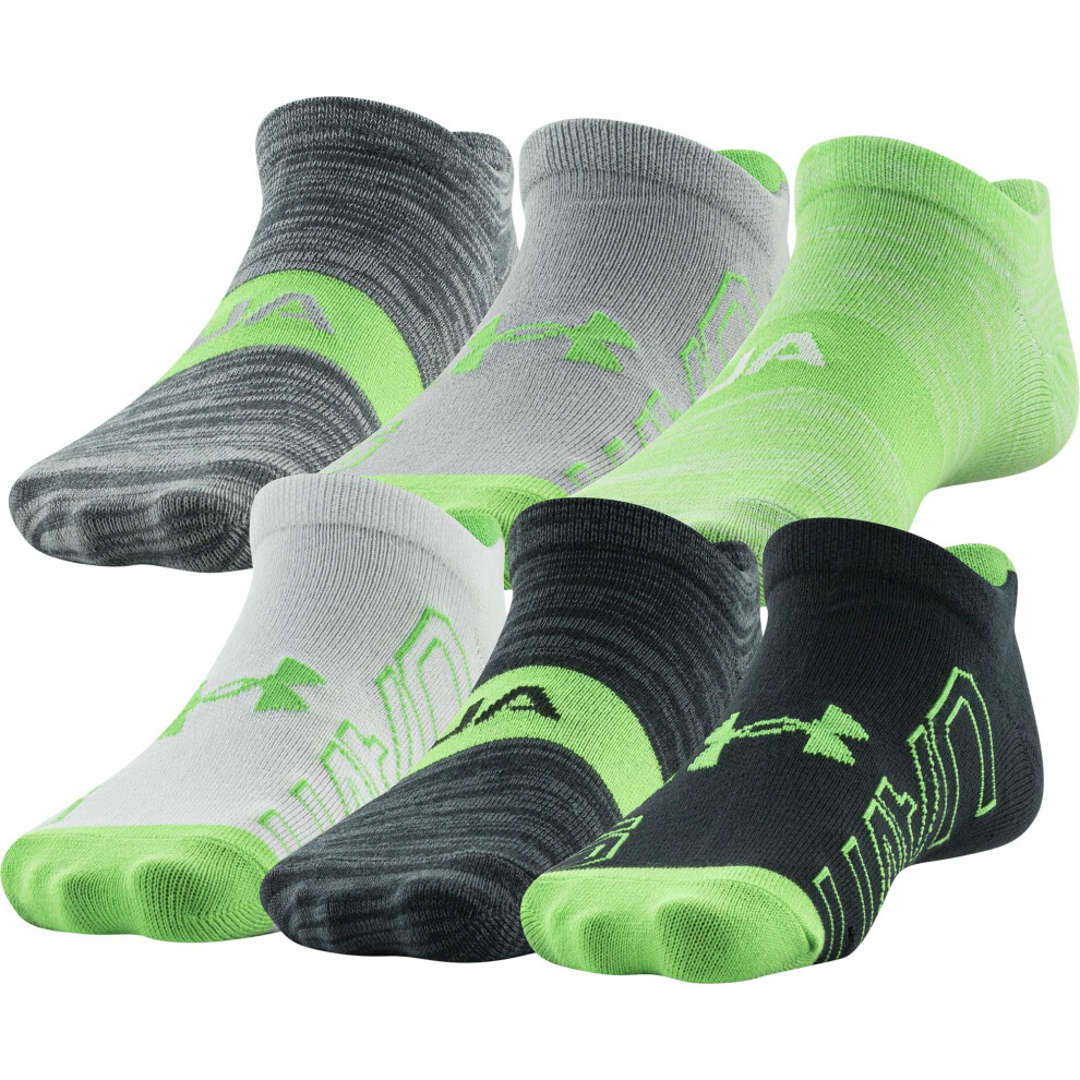 Under Armour Youth Essential Lite No Show Socks  6-Pairs  Black/Baja A