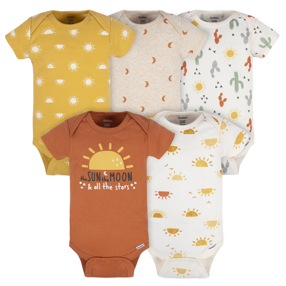 Gerber Unisex Baby 5-Pack Short Sleeve Variety Onesies Bodysuits South