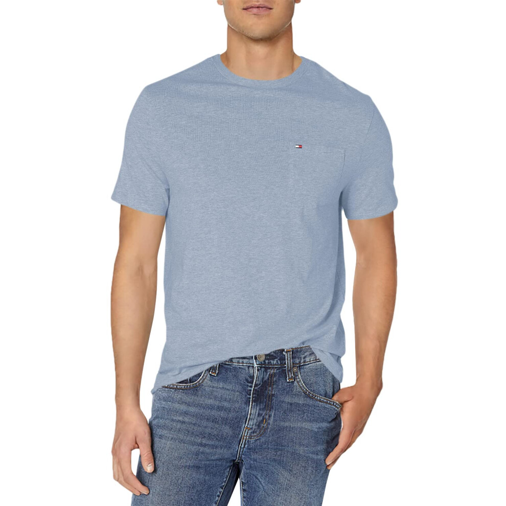 Tommy Hilfiger Men's Short Sleeve Crewneck T Shirt with Pocket  Malaga