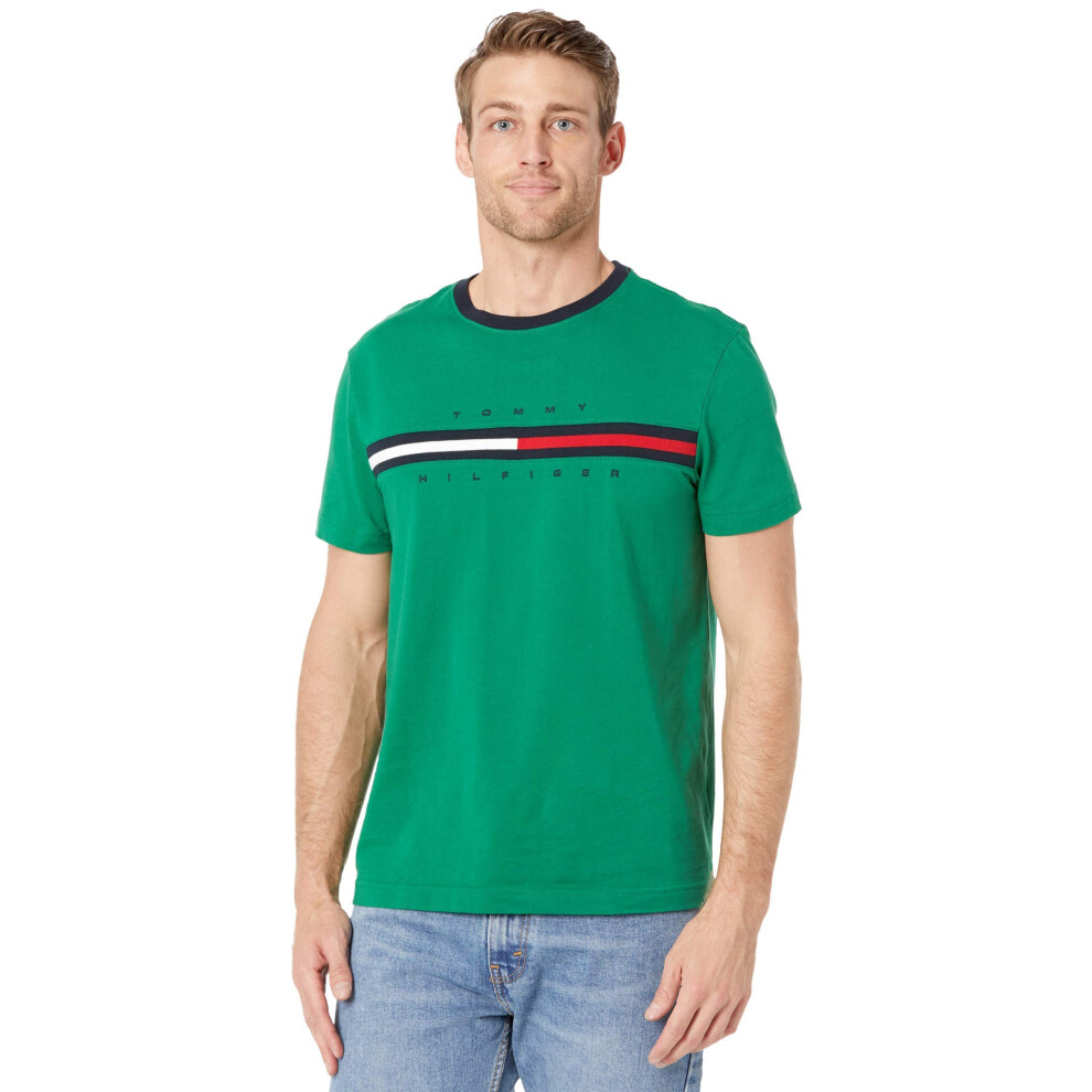 Tommy Hilfiger Mens Short Sleeve Signature Stripe graphic T-Shirt  Ver