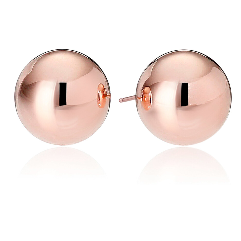 Amazon Essentials Rose gold Plated Sterling Silver Polished Ball Stud