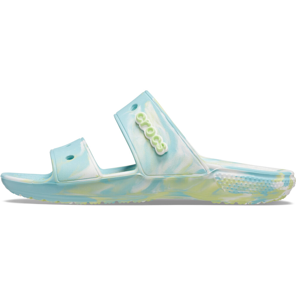 crocs Unisex-Adult classic Tie Dye Two-Strap Sandals  Pure WaterMulti