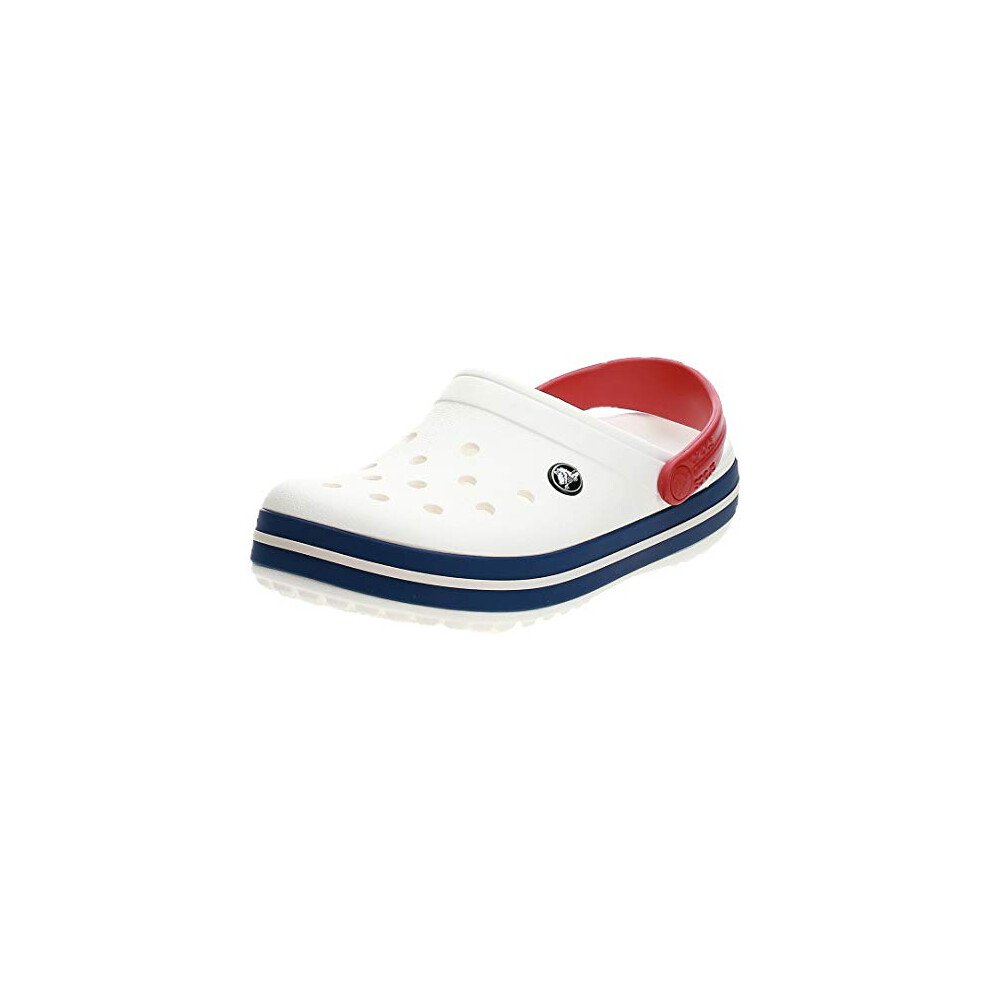 Crocs unisex adult Men's and Women's Crocband Clog  White/Blue Jean  8