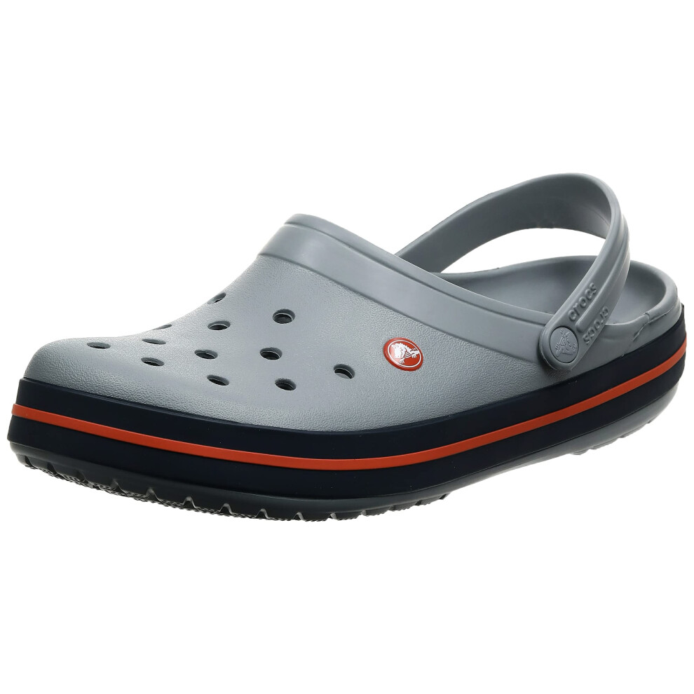 Crocs unisex adult Men's and Women's Crocband Clog  Light Grey/Navy  6