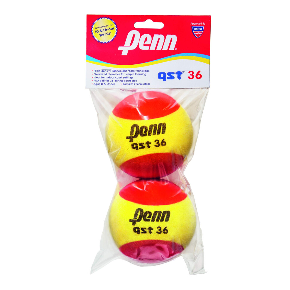 Penn QST 36 Tennis Balls - Youth Foam Red Tennis Balls for Beginners -