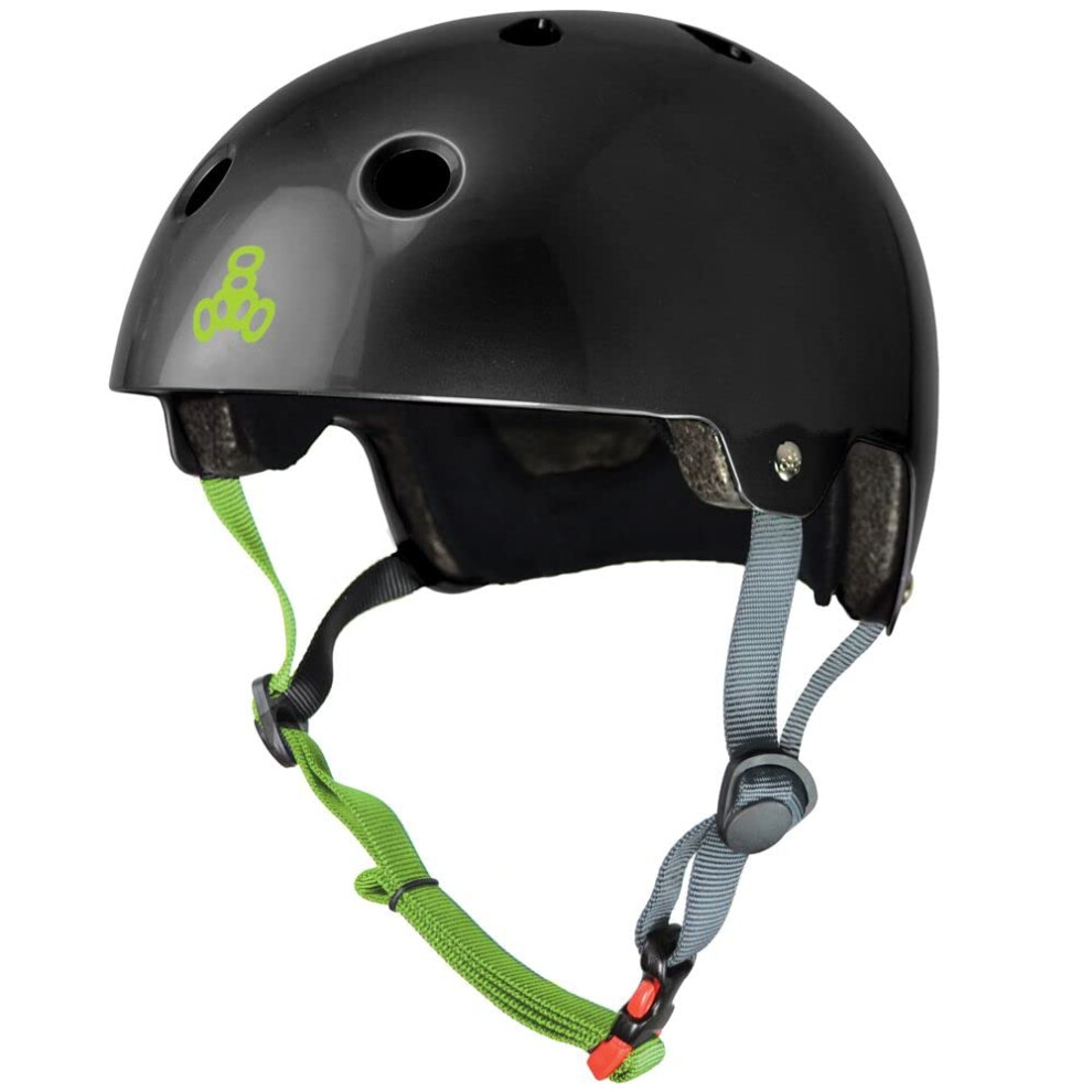 Triple Eight Dual Certified Bike and Skateboard Helmet  Black Glossy-image-OPC-PFKPYQW-NEW