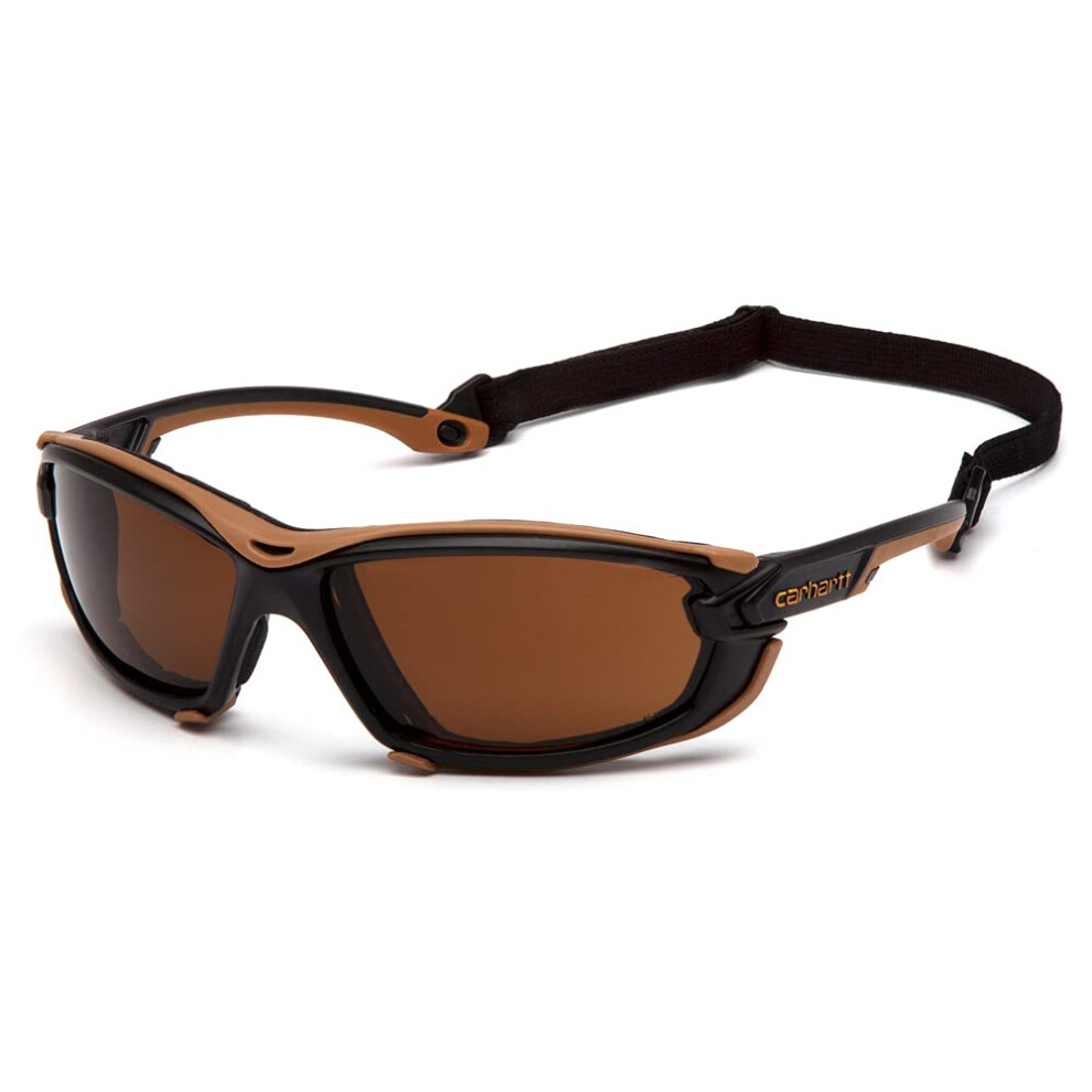 Carhartt Toccoa Safety Glasses  Black/Tan Frame  Sandstone Bronze H2MA