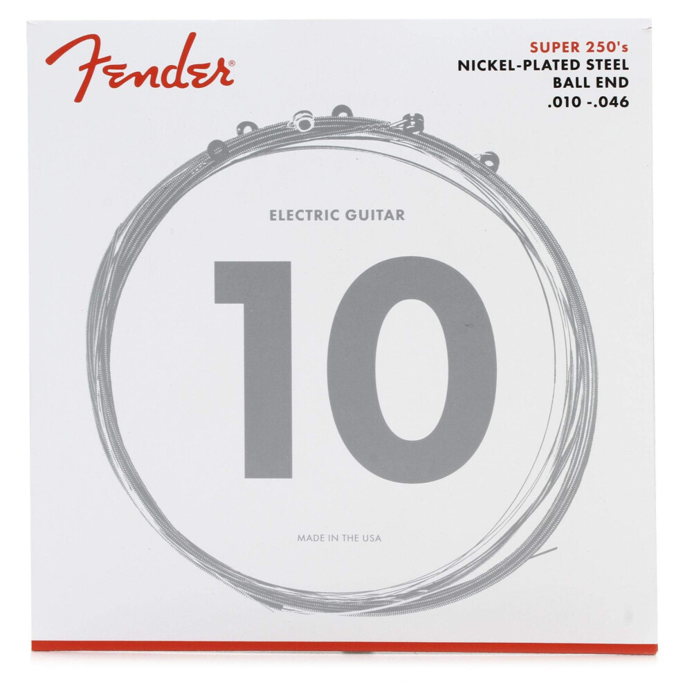 Fender Super 250 Electric guitar Strings  Nickel Plated Steel  Ball En