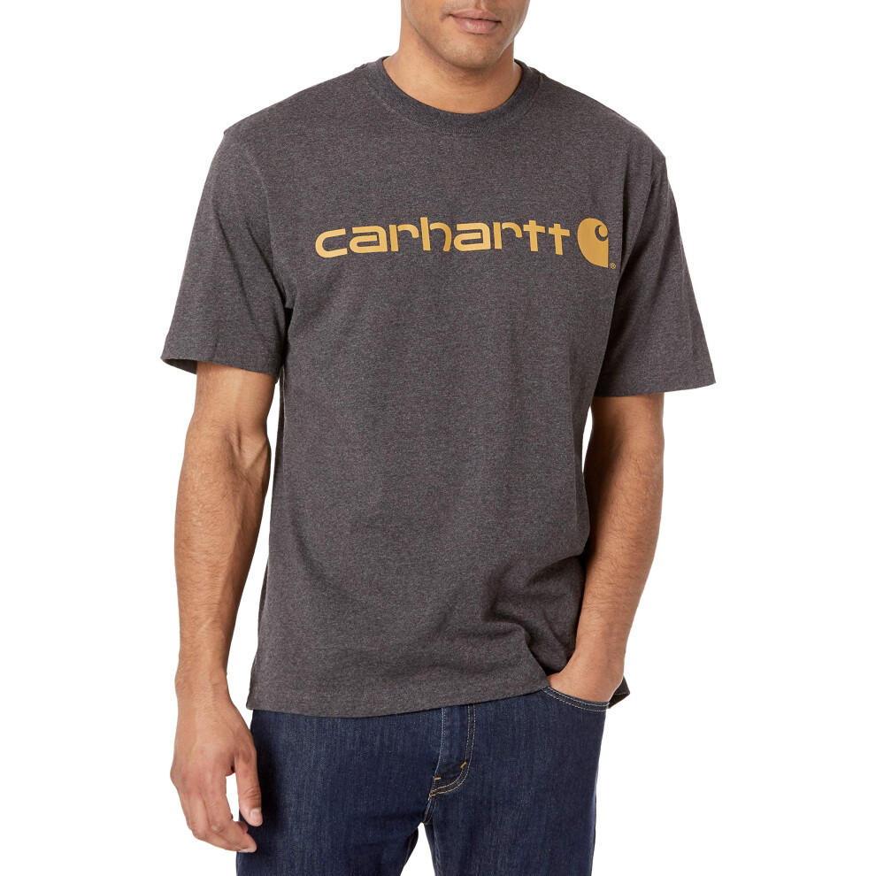 carhartt Mens Loose Fit Heavyweight Short-Sleeve Logo graphic T-Shirt