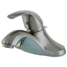 Kingston Brass KB6548LL Enkelhandtag 4 tum Centerbadkarskran, Borstad Nickel