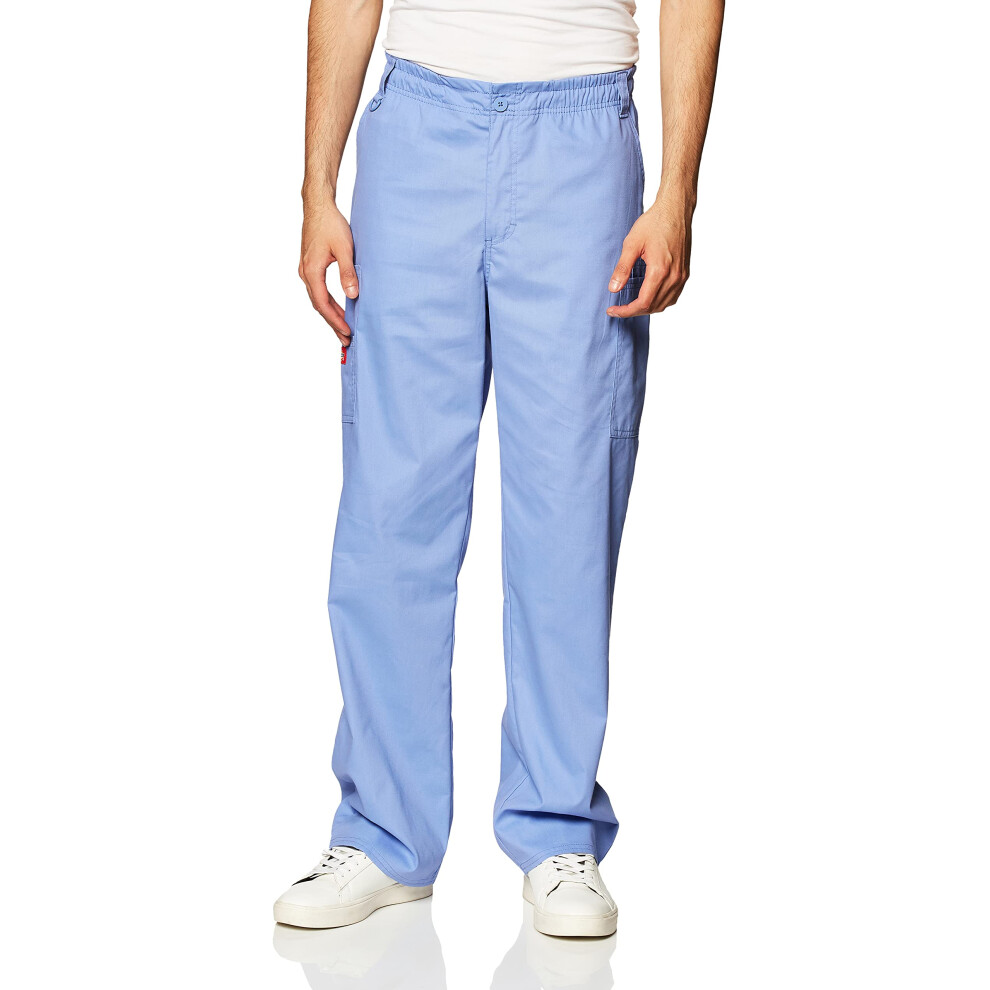 Dickies mens Signature Elastic Waist Medical Scrubs Pants  ceil Blue