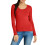 Tshirt a Maniche Lunghe Emmalise per Donne Junior e Taglie Forti, 2XL, Rosso 1