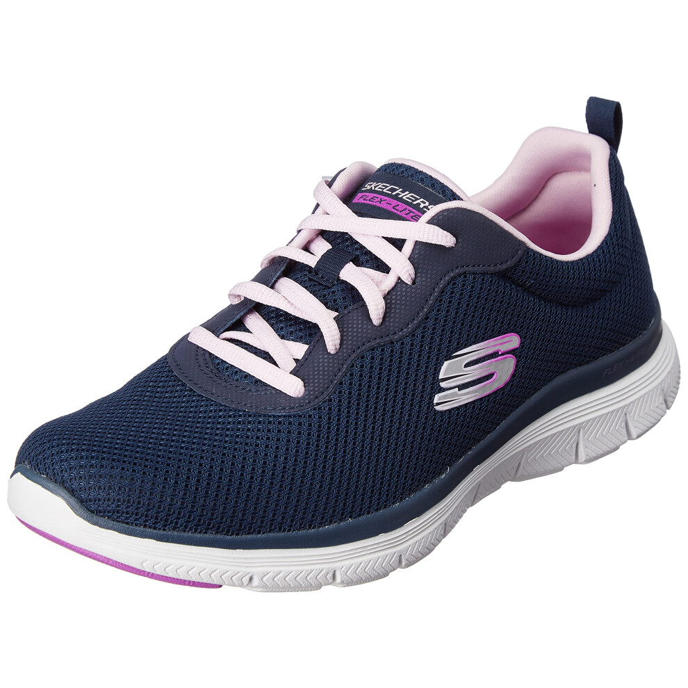 Skechers Women's Flex Appeal 4.0 Brilliant View Lace Up Sneaker Navy/L