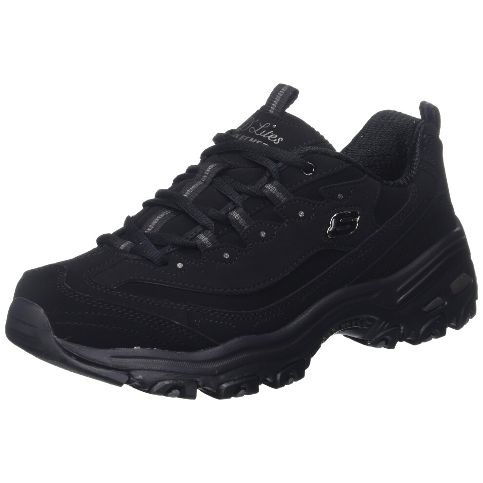 Skechers Sport Women's Dlites-play On Memory Foam Lace-up Sneaker Blac