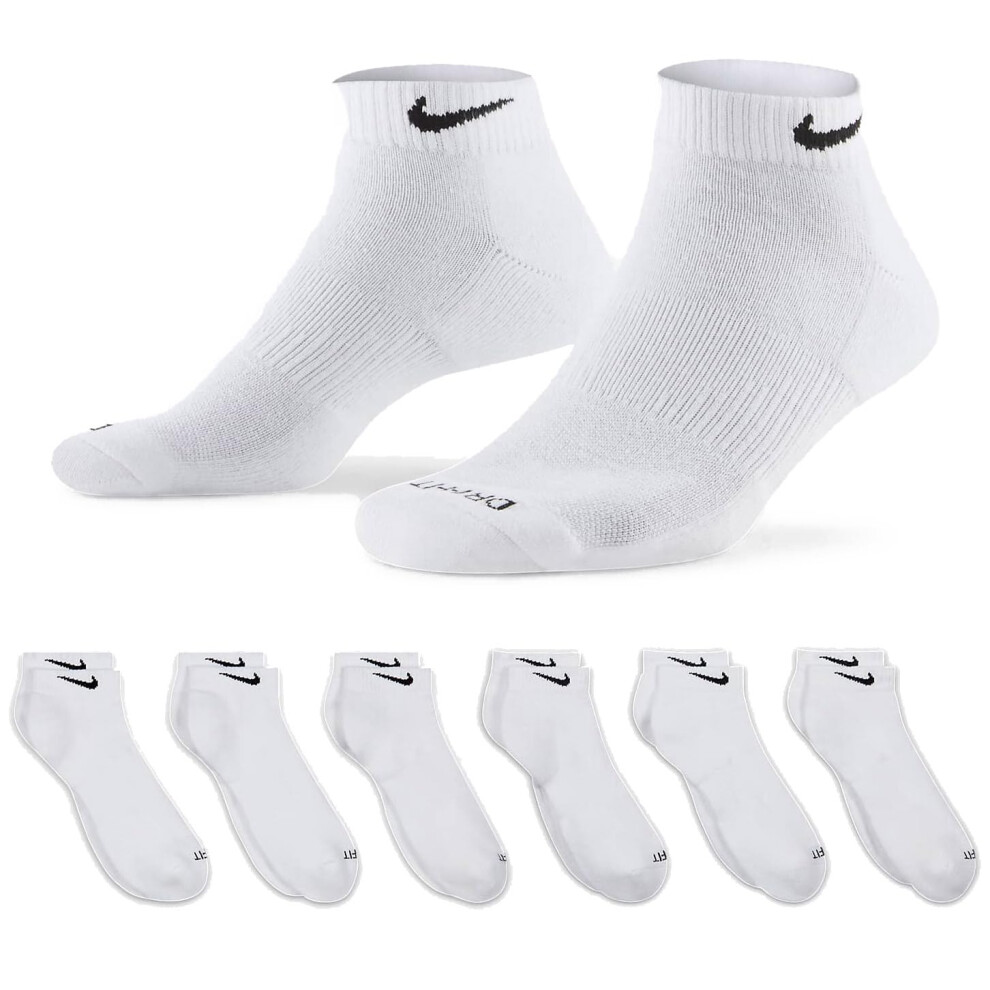 Nike Everyday Plus Men's Dri-Fit Cotton Cushioned Low: White/Black (Me