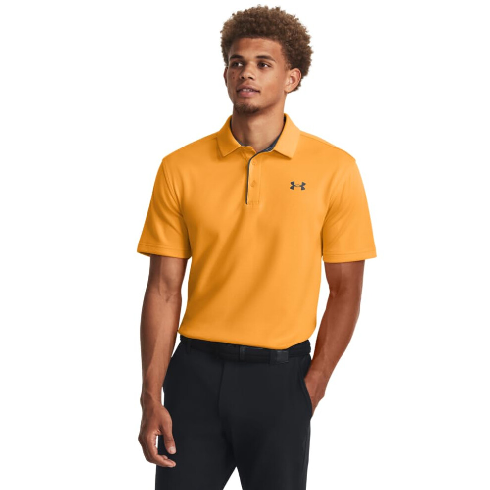 Under Armour Mens Standard Tech golf Polo  (802) Formula Orange   Pitc