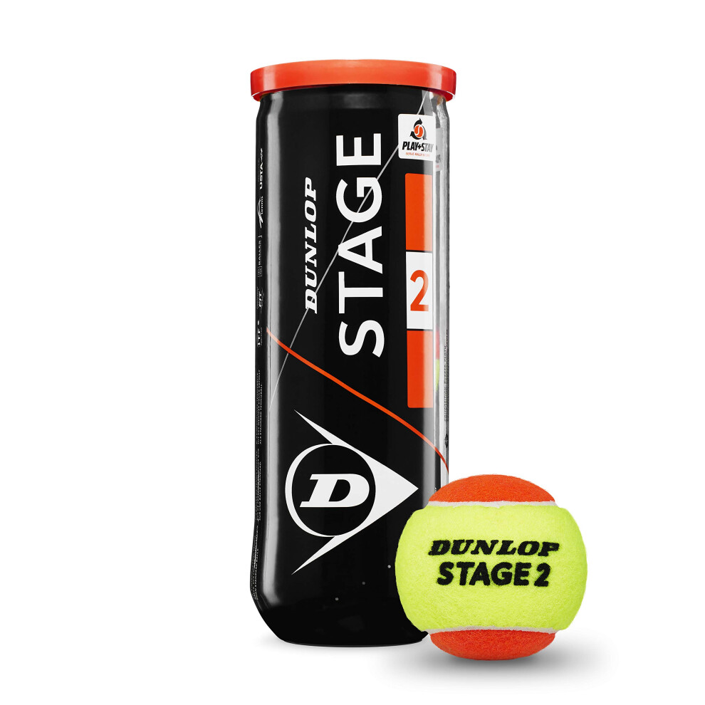 DUNLOP Tennis Ball Stage 2 Orange - For Beginners And Kids On Middle C