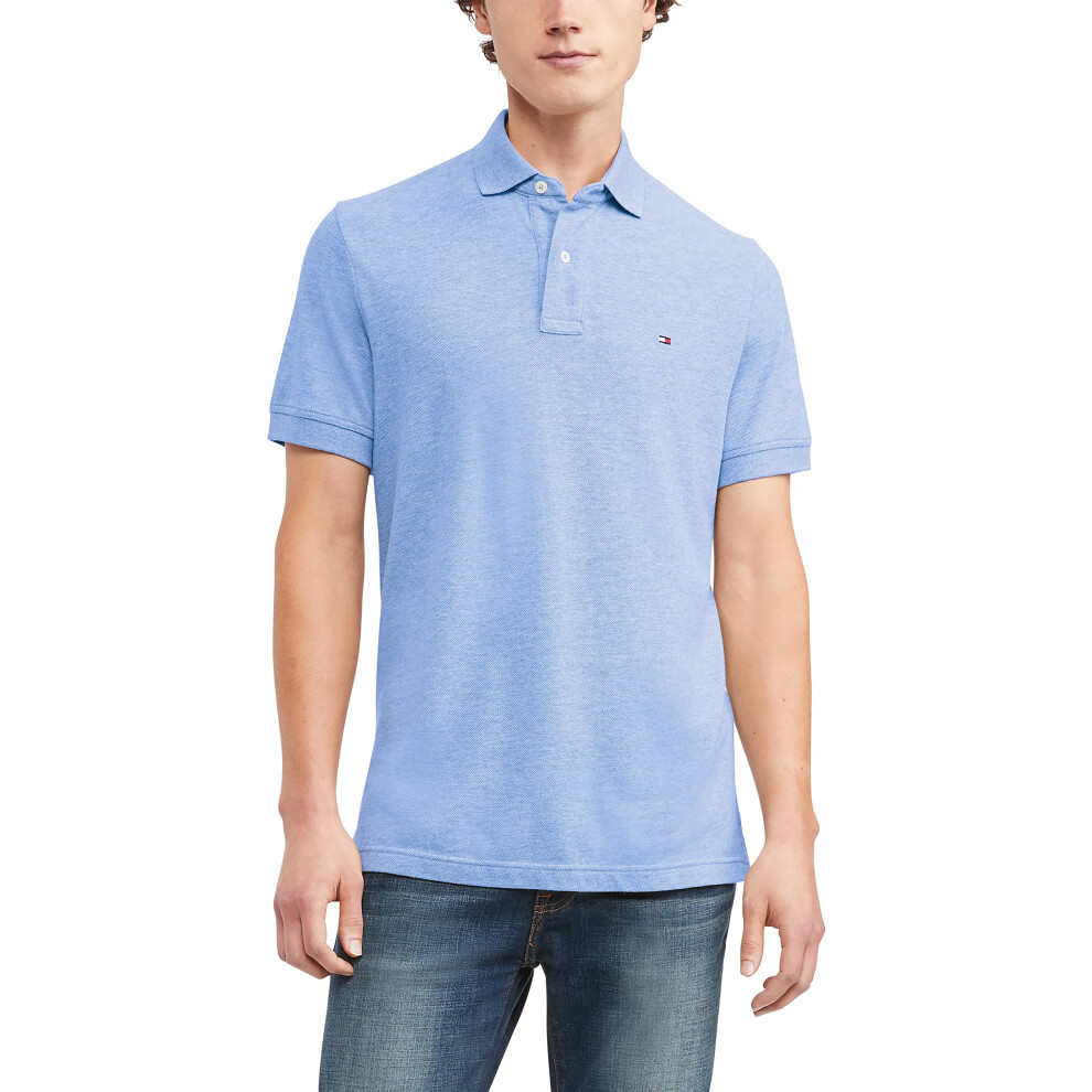 Tommy Hilfiger Mens Short Sleeve Polo Shirt in classic Fit  Malaga Blu