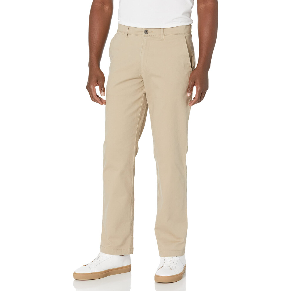 Amazon Essentials Men's Straight-Fit Casual Stretch Khaki Pant  Khaki