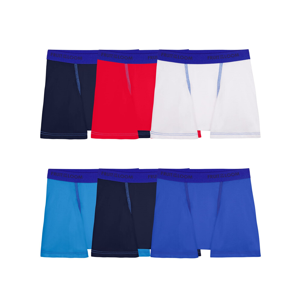 Fruit of the Loom boys Cotton Stretch Boxer Briefs  Toddler - 6 Pack A