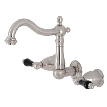 Kingston Brass KS1258PKL Duchess Badezimmer-Wasserhahn mit zwei Griffen zur Wandmontage
