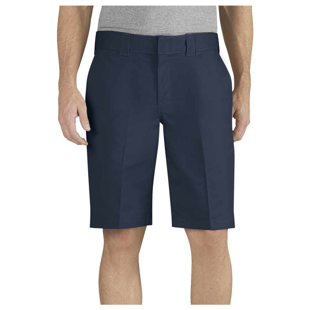 Dickies mens 11 Inch Relaxed-fit Stretch-twill Work flat front shorts