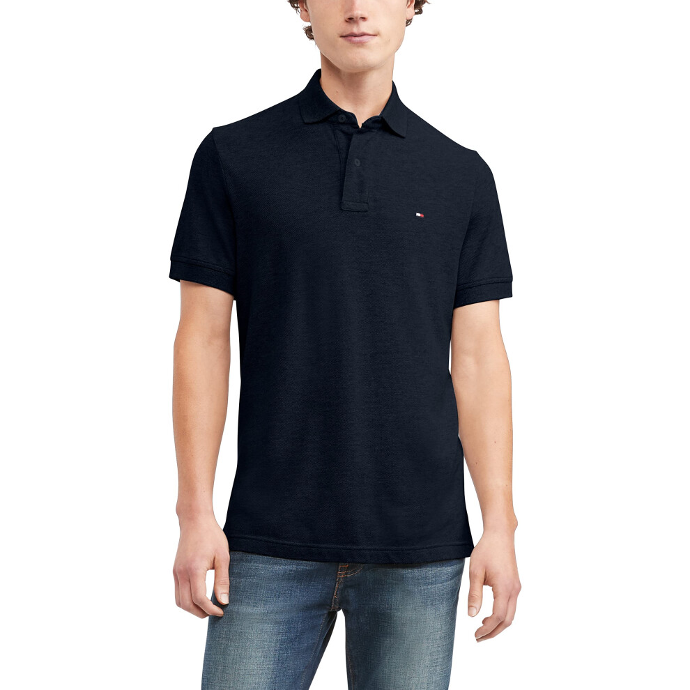 Tommy Hilfiger Mens Short Sleeve Polo Shirt in classic Fit  Navy Blaze