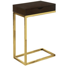 Monarch Specialties CAPPUCCINO/GULD METAL MED SKUFFE ACCENT SNACK BORD Brun