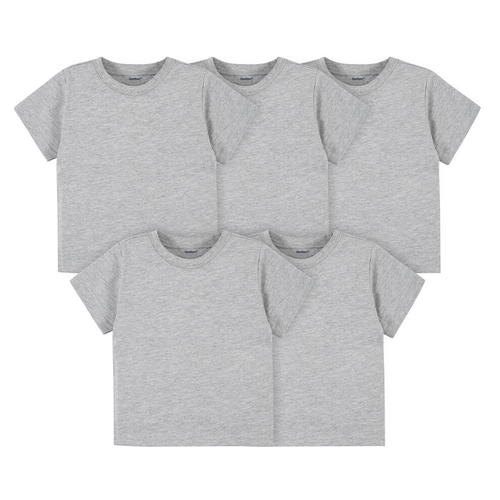 gerber Baby Toddler 5-Pack Solid Short Sleeve T-Shirts Jersey 160 gSM