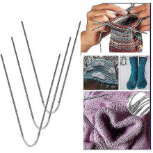 (4mm) 3pcs Knitting Needles Knitting Tool Stainless Steel Circular Flexible Sock Knitting Needle