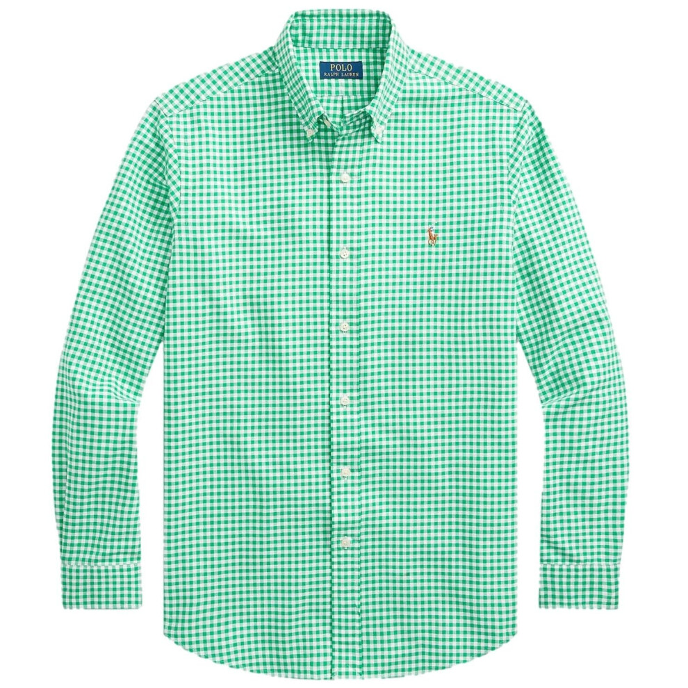 POLO RALPH LAUREN Men's Long Sleeve Oxford Button Down Shirt (M  Check