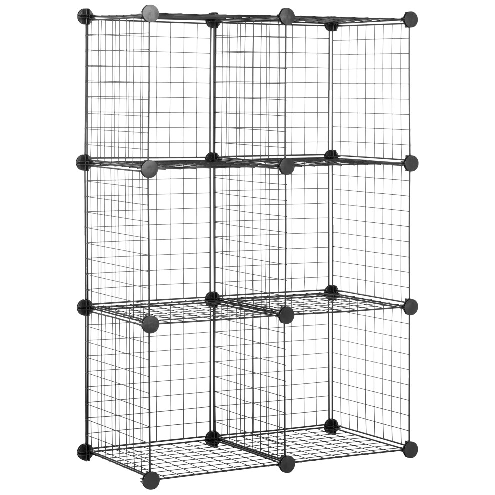 Amazon Basics 6 cube Wire grid Storage Shelves  Stackable cubes  Black