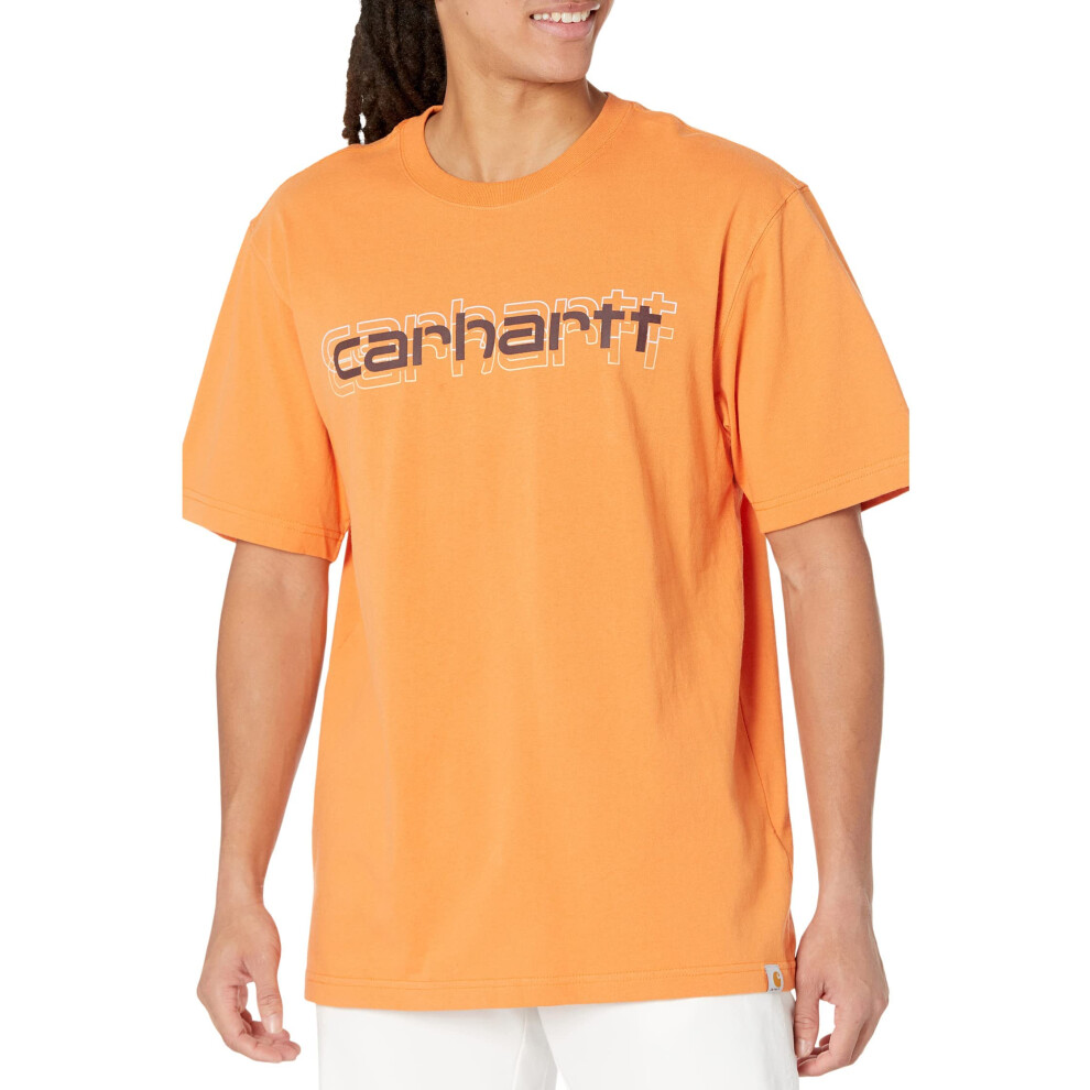 carhartt Mens Loose Fit Heavyweight Short-Sleeve Logo graphic T-Shirt