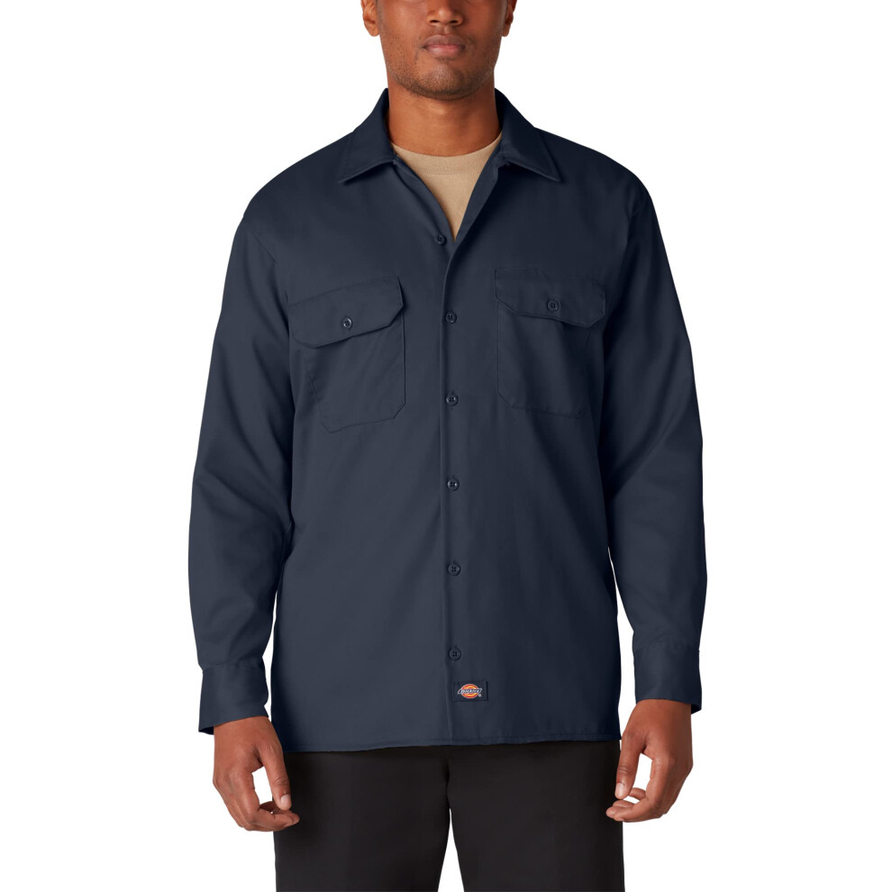 Dickies mens Long Sleeve Big-tall work utility button down shirts  Dar