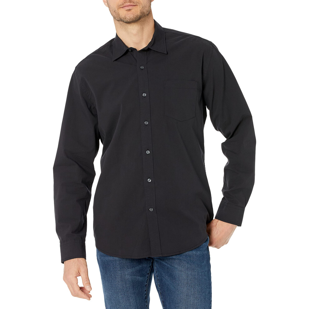 Amazon Essentials Men's Regular-Fit Long-Sleeve Casual Poplin Shirt  W