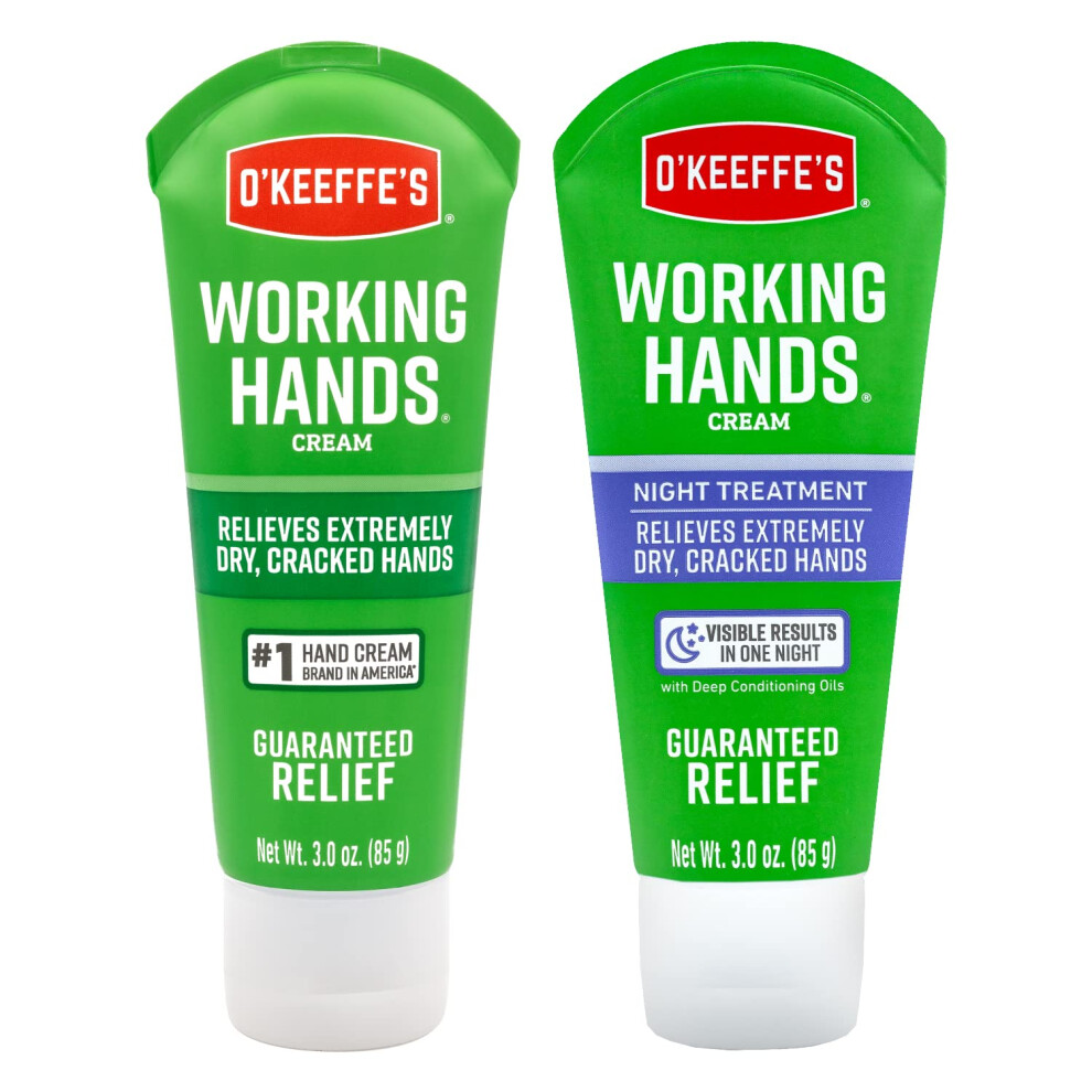 O'Keeffe's Working Hands Hand Cream  3 oz Tube and Night Treatment Han