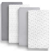 The Peanutshell Fitted Crib Sheets Set  Unisex 4 Pack Celestial Print
