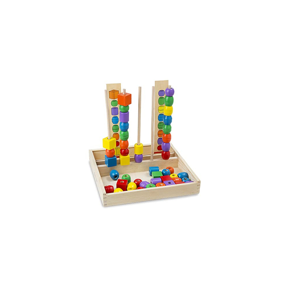 Melissa & Doug Bead Sequencing Set With 46 Wooden Beads and 5 Double-S