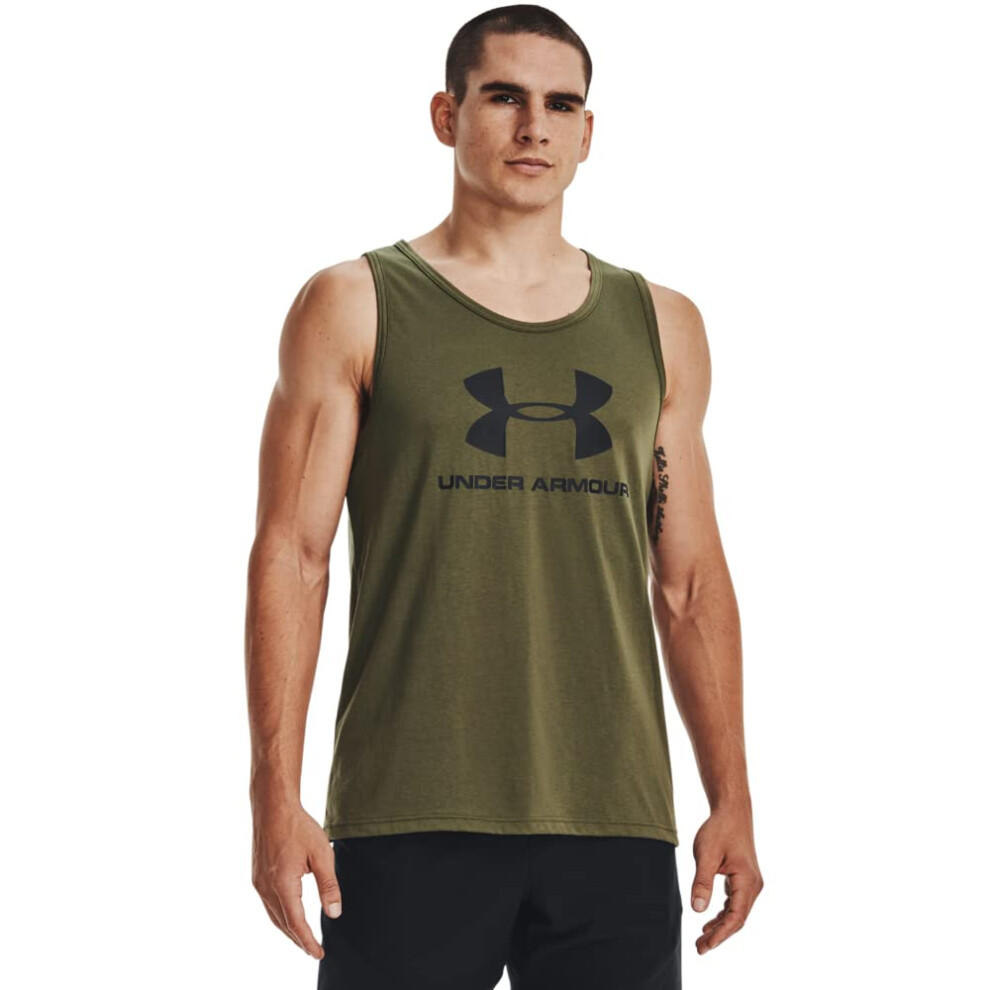 Under Armour Mens Standard Sportstyle Logo Tank  (390) Marine OD green