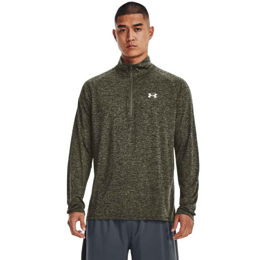 Under Armour Mens Tech 20 12 Zip-Up T-Shirt   (391) Marine OD green  B