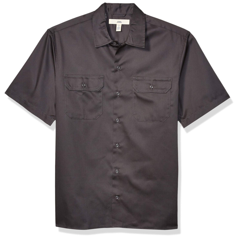 Amazon Essentials Mens Short-Sleeve Stain and Wrinkle-Resistant Work S